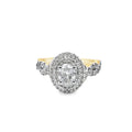 14K Yellow Gold Oval Cut Diamond Double Halo Engagement Ring 1.50 ctw | Elegant Bridal Jewelry – Jewelry Palace Lithonia GA