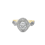14K Yellow Gold Oval Cut Diamond Double Halo Engagement Ring 1.50 ctw | Elegant Bridal Jewelry – Jewelry Palace Lithonia GA