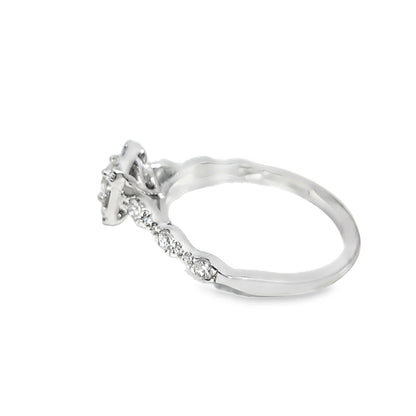 14K White Gold Princess Cut Diamond Engagement Ring 1.00 ctw | Elegant Bridal Set – Jewelry Palace Lithonia GA