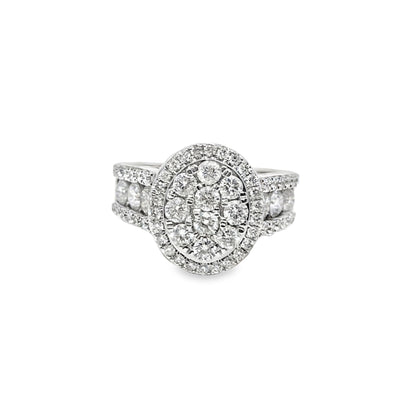 14K Yellow Gold Oval Halo Diamond Ring 1.99 ctw | Elegant Round Cut Bridal & Fashion Jewelry – Jewelry Palace Lithonia GA