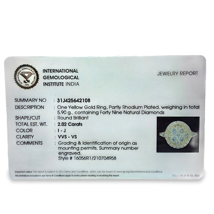 10K Yellow Gold Round Cut Diamond Halo Cluster Ring 2.02 ctw | Elegant Bridal & Fashion Jewelry – Jewelry Palace Lithonia GA