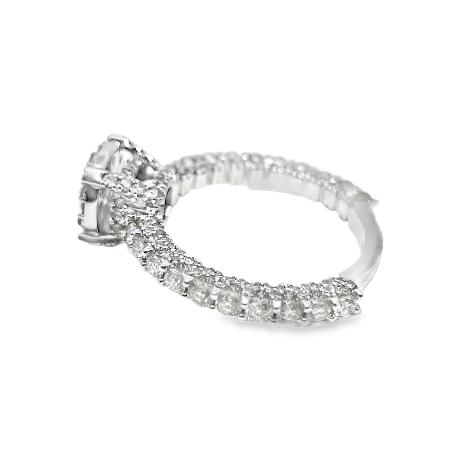 14K White Gold Halo Cluster Diamond Wedding Ring 2.75 ctw | Jewelry Palace Lithonia GA