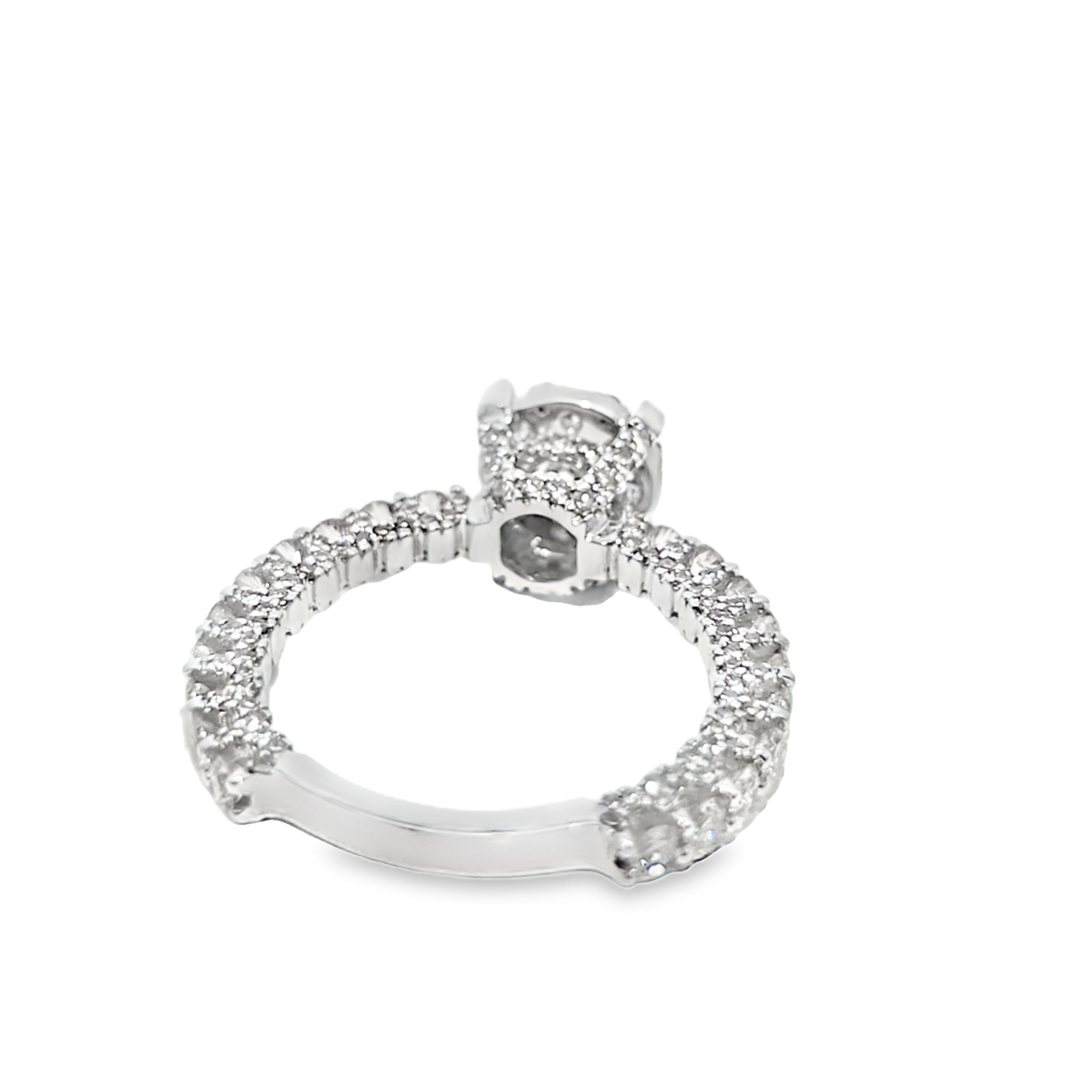14K White Gold Halo Cluster Diamond Wedding Ring 2.75 ctw | Jewelry Palace Lithonia GA