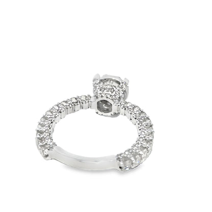 14K White Gold Halo Cluster Diamond Wedding Ring 2.75 ctw | Jewelry Palace Lithonia GA