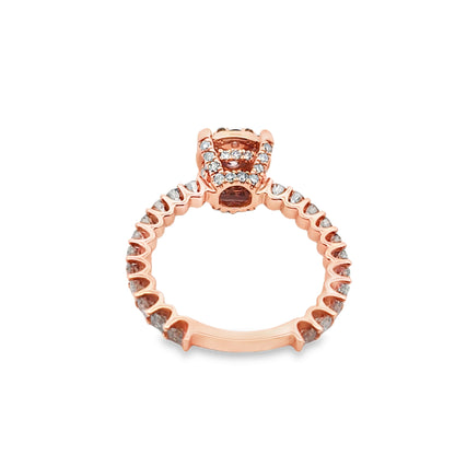 14K Rose Gold Round Cut Diamond Engagement Ring 2.25 CTW
