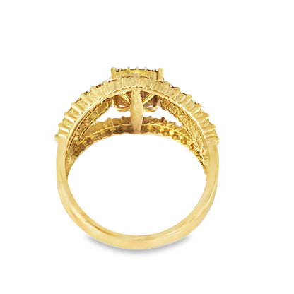 10K Yellow Gold Diamond Multi-Band Ring 1.35 ctw