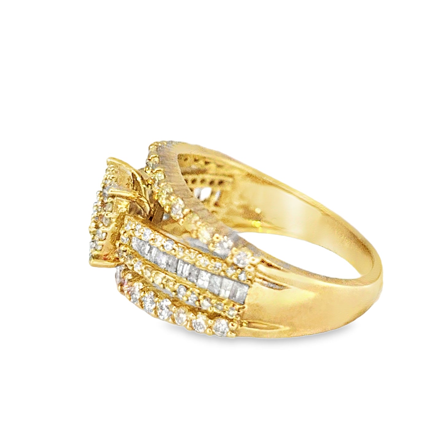 10K Yellow Gold Diamond Multi-Band Ring 1.35 ctw