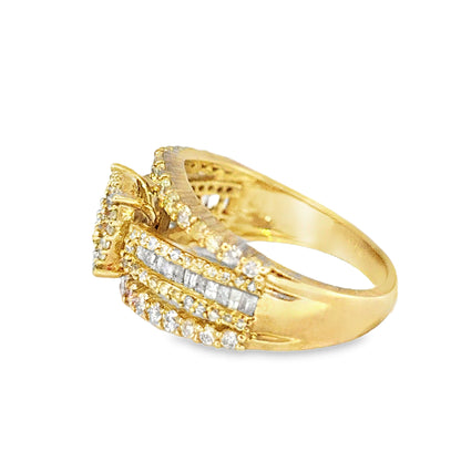 10K Yellow Gold Diamond Multi-Band Ring 1.35 ctw