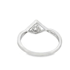 14K White Gold Pear Cut Diamond V-Shaped Engagement Ring 0.23 CTW