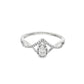 14K White Gold Pear Cut Diamond V-Shaped Engagement Ring 0.23 CTW