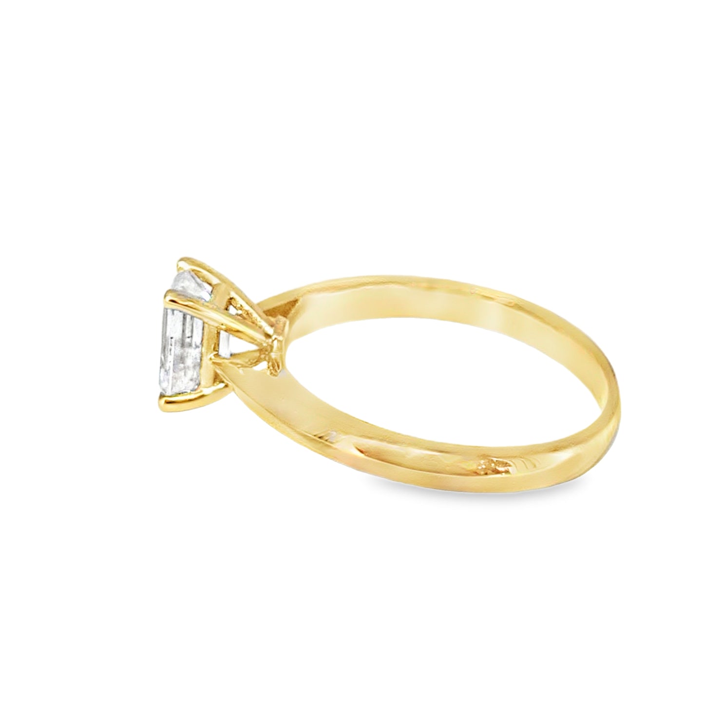 14K Yellow Gold Emerald Cut Diamond Solitaire Engagement Ring 1.00 CTW