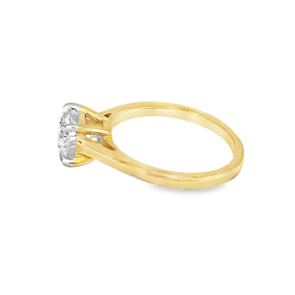 14K Yellow Gold Diamond Solitaire Engagement Ring 1.50 CTW | Round Brilliant Cut Classic Setting