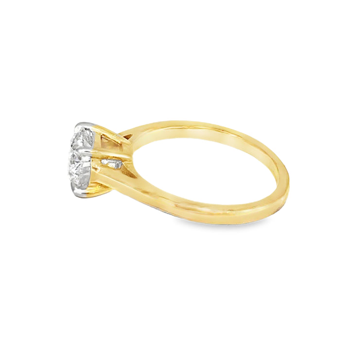 14K Yellow Gold Diamond Solitaire Engagement Ring 1.50 CTW | Round Brilliant Cut Classic Setting