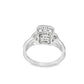 14K White Gold Diamond Square Cut Cluster Ring 0.49 ctw | Baguette & Round Halo Design – Jewelry Palace