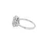 14K White Gold Diamond Square Cut Cluster Ring 0.49 ctw | Baguette & Round Halo Design – Jewelry Palace