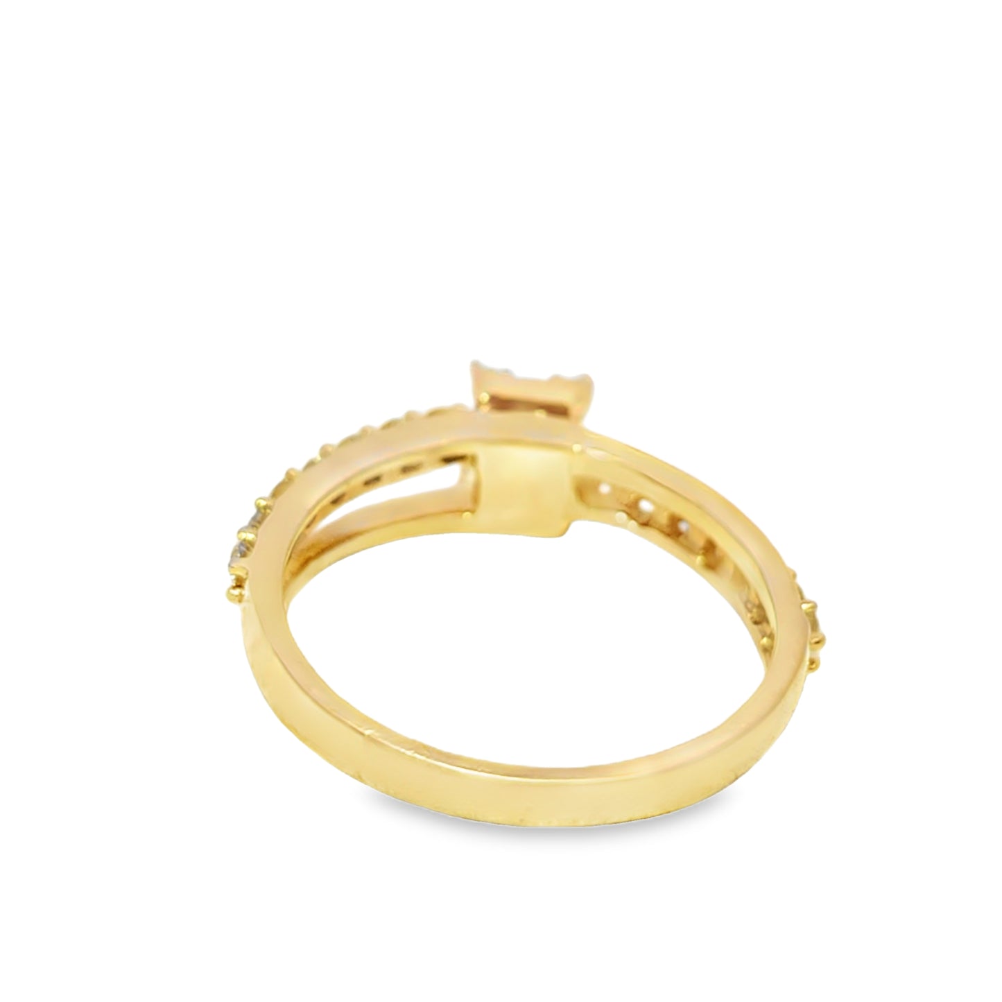 14K Yellow Gold Diamond Square Cut Ring 1.00 ctw | Baguette Cluster Engagement Ring – Jewelry Palace