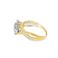 10k Yellow Gold Diamond Ring Set On Spiral Band 0.50 ctw