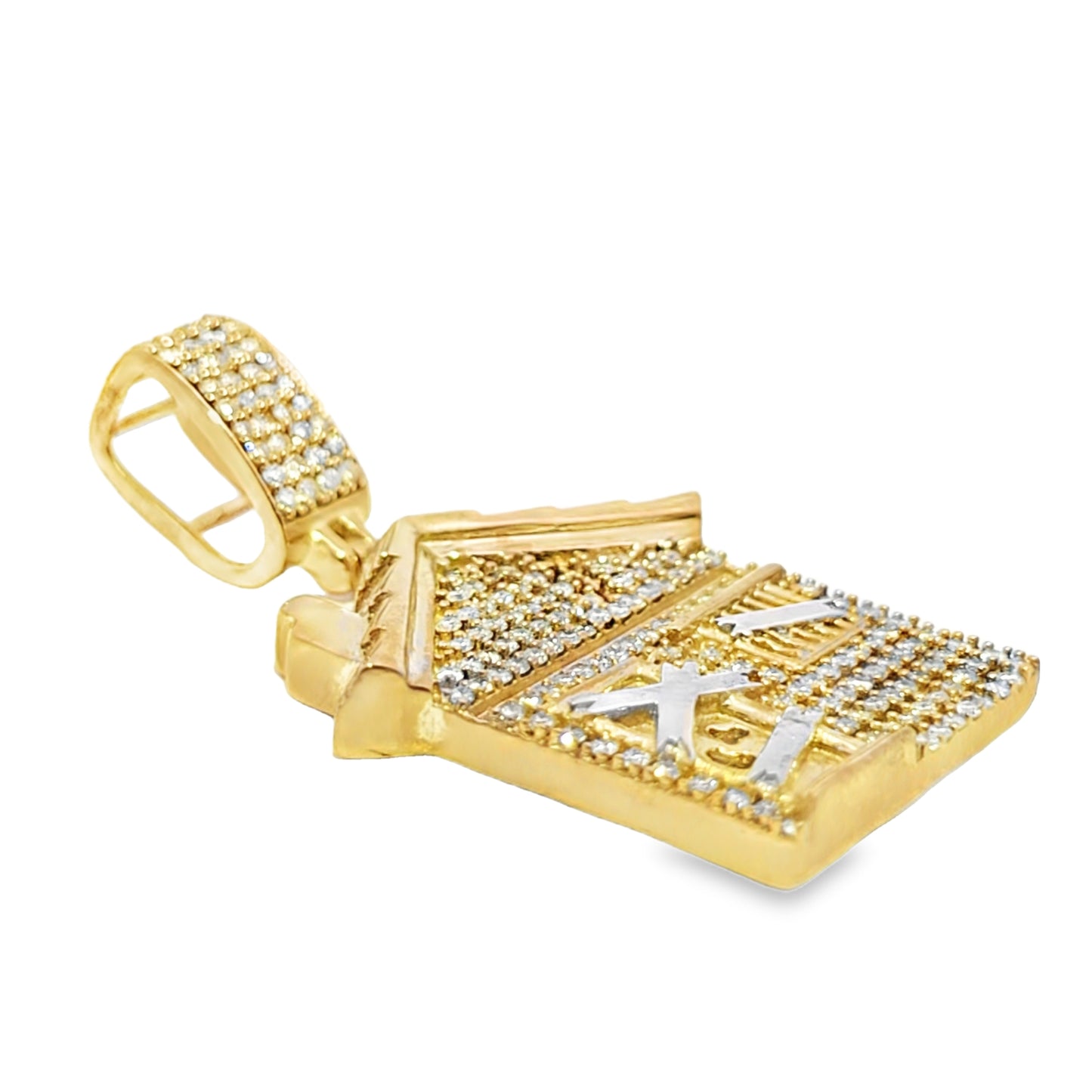 10K Yellow Gold Diamond Trap House Pendant 1.0 Ctw| Iced Out Hip Hop Pendant for Men – Jewelry Palace