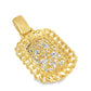 10K Yellow Gold Diamond Dog Tag Pendant with Cuban Border 0.87 ctw | Iced Out Pendant for Men – Jewelry Palace