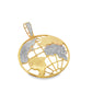 10K Yellow Gold Diamond Globe Pendant 0.625 ctw | World Map Earth Pendant for Men – Jewelry Palace