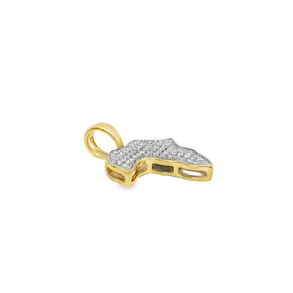 10K Yellow Gold Diamond Africa Map Pendant 0.12 ctw | Small Iced Out Pendant for Men & Women – Jewelry Palace