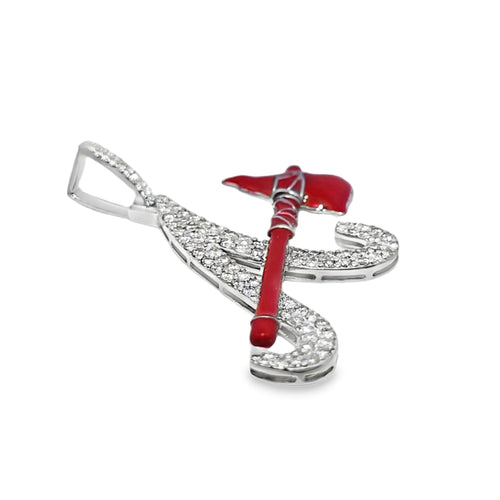 10K White Gold Diamond “A” Pendant 2.50 ctw | Iced Out Atlanta Braves Inspired Pendant – Jewelry Palace