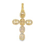 10K Yellow Gold Oval Diamond Cross Pendant 5.0 ctw | Iced Out Statement Faith Necklace