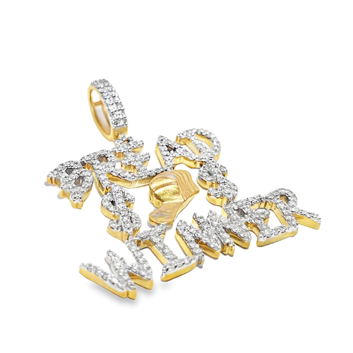 10K Yellow Gold Diamond “Bread Winner” Pendant with Brilliant Cut Diamonds 1.36 ctw