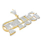 10K Yellow Gold Diamond 'Plug' Pendant with Baguette Cut Diamond Accents 2.64 ctw