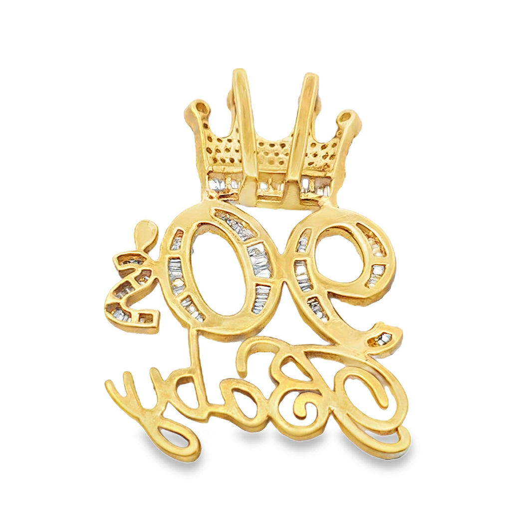 10k Yellow Gold Baguette Diamond '90s Baby' Pendant 2.75 ctw