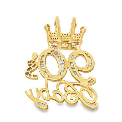 10k Yellow Gold Baguette Diamond '90s Baby' Pendant 2.75 ctw