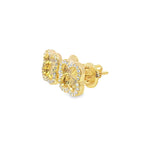 10K Yellow, Rose & White Gold Diamond Clover Stud Earrings 0.16 CTW | Jewelry Palace