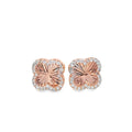 10K Yellow, Rose & White Gold Diamond Clover Stud Earrings 0.16 CTW | Jewelry Palace