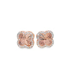 10K Yellow, Rose & White Gold Diamond Clover Stud Earrings 0.16 CTW | Jewelry Palace
