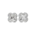 10K White Gold Diamond Clover Stud Earrings 0.28 CTW | Jewelry Palace