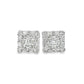 14K White & Yellow Gold Diamond Earrings with Fancy Brown Square Diamonds 0.61 CTW | Jewelry Palace