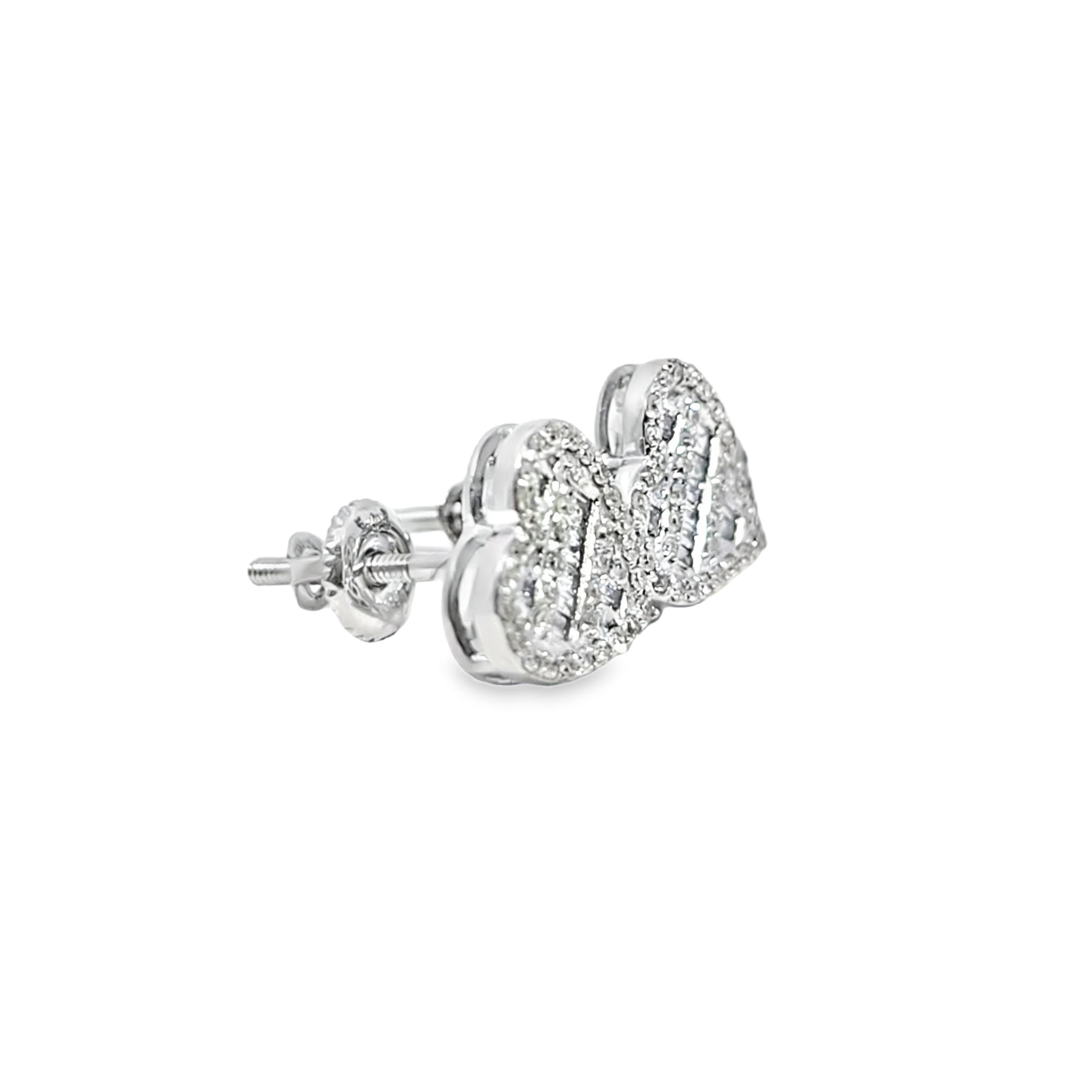 10K White & Yellow Gold Diamond Heart-Shaped Earrings 0.24 CTW | Jewelry Palace