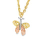 10K Tri-Color Gold Butterfly Pendant Necklace Set – Symbol of Beauty & Transformation | Jewelry Palace
