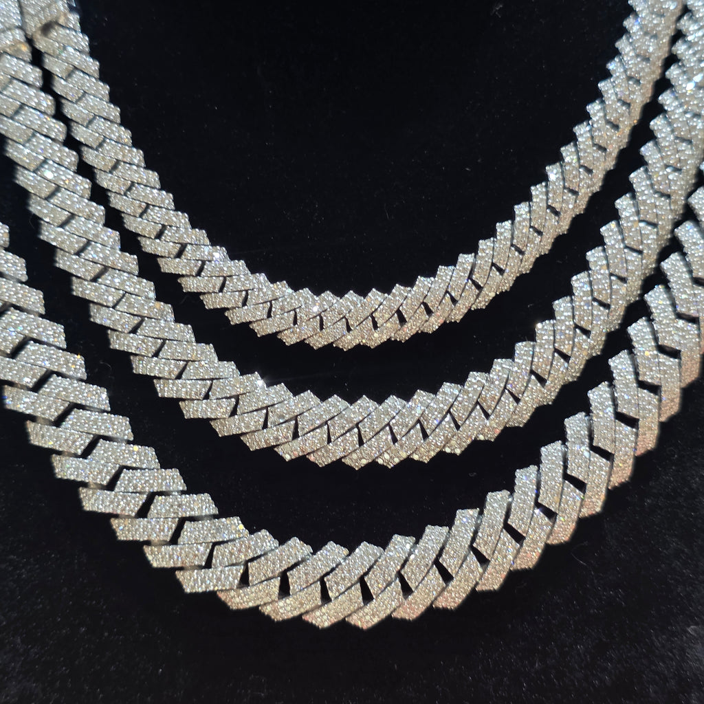 Natural Diamond Miami Cuban Link Chain | 8mm, 10mm & 12mm | Real 925 Sterling Silver | Up to 24"