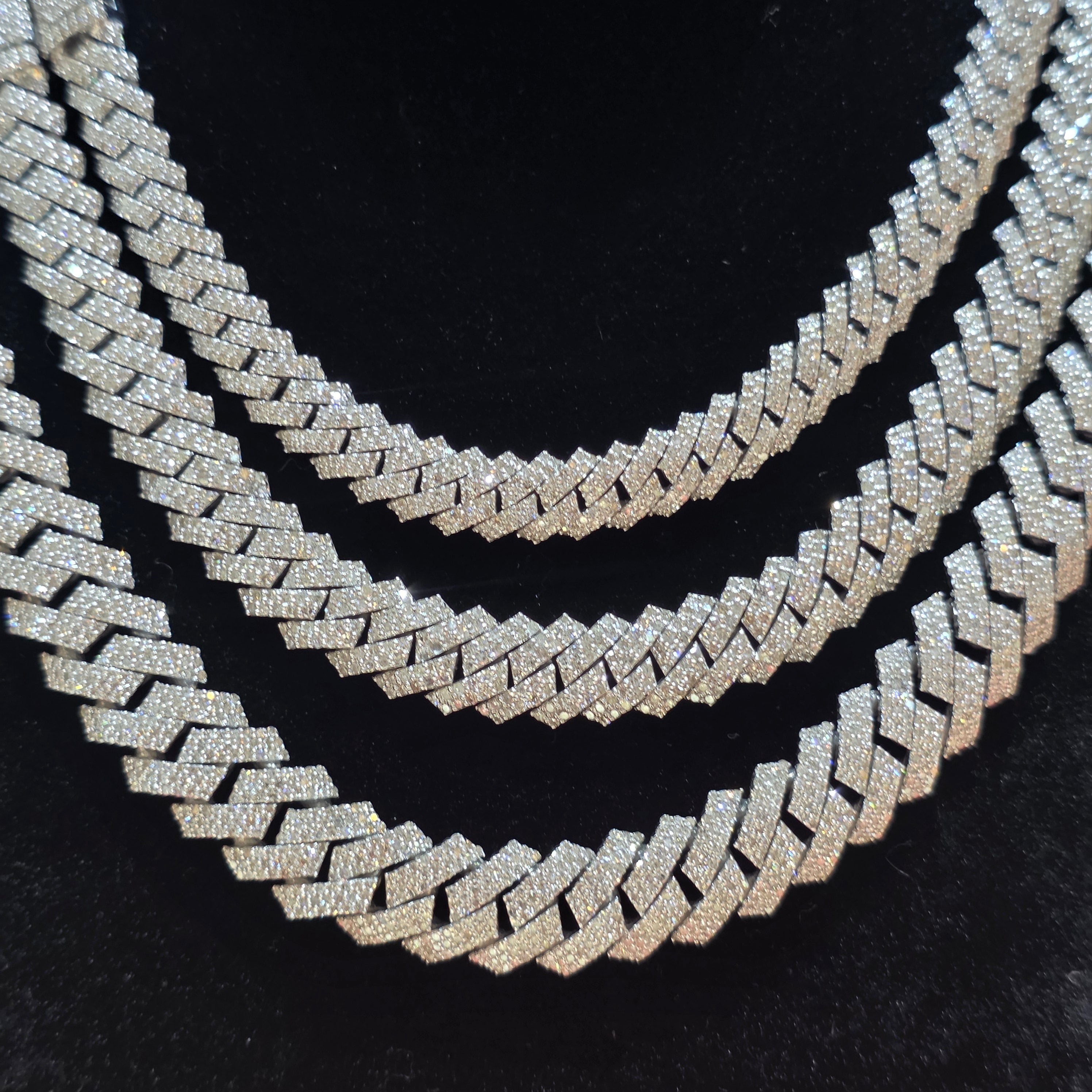 Natural Diamond Miami Cuban Link Chain | 8mm, 10mm & 12mm | Real 925 Sterling Silver | Up to 24"