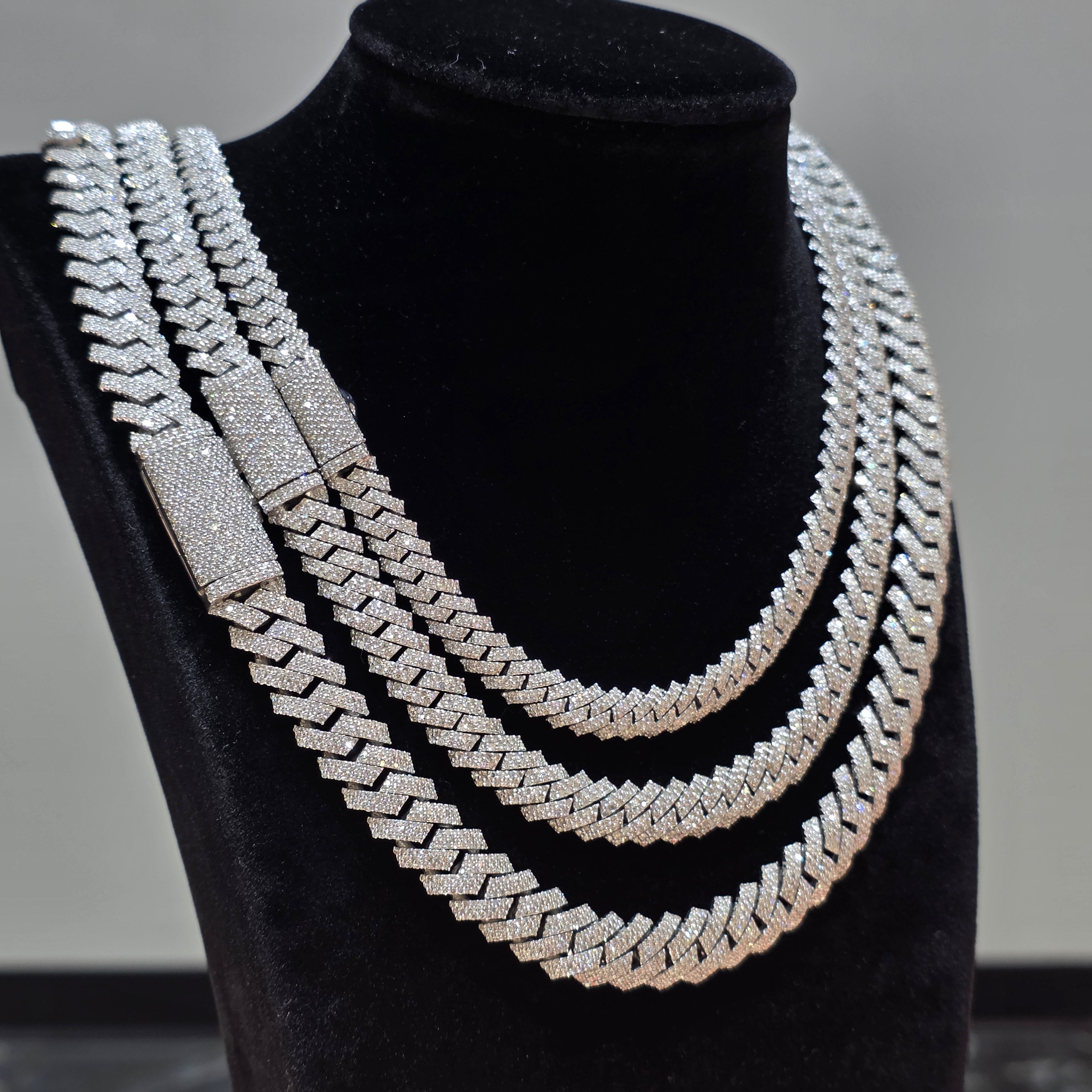 Natural Diamond Miami Cuban Link Chain | 8mm, 10mm & 12mm | Real 925 Sterling Silver | Up to 24"