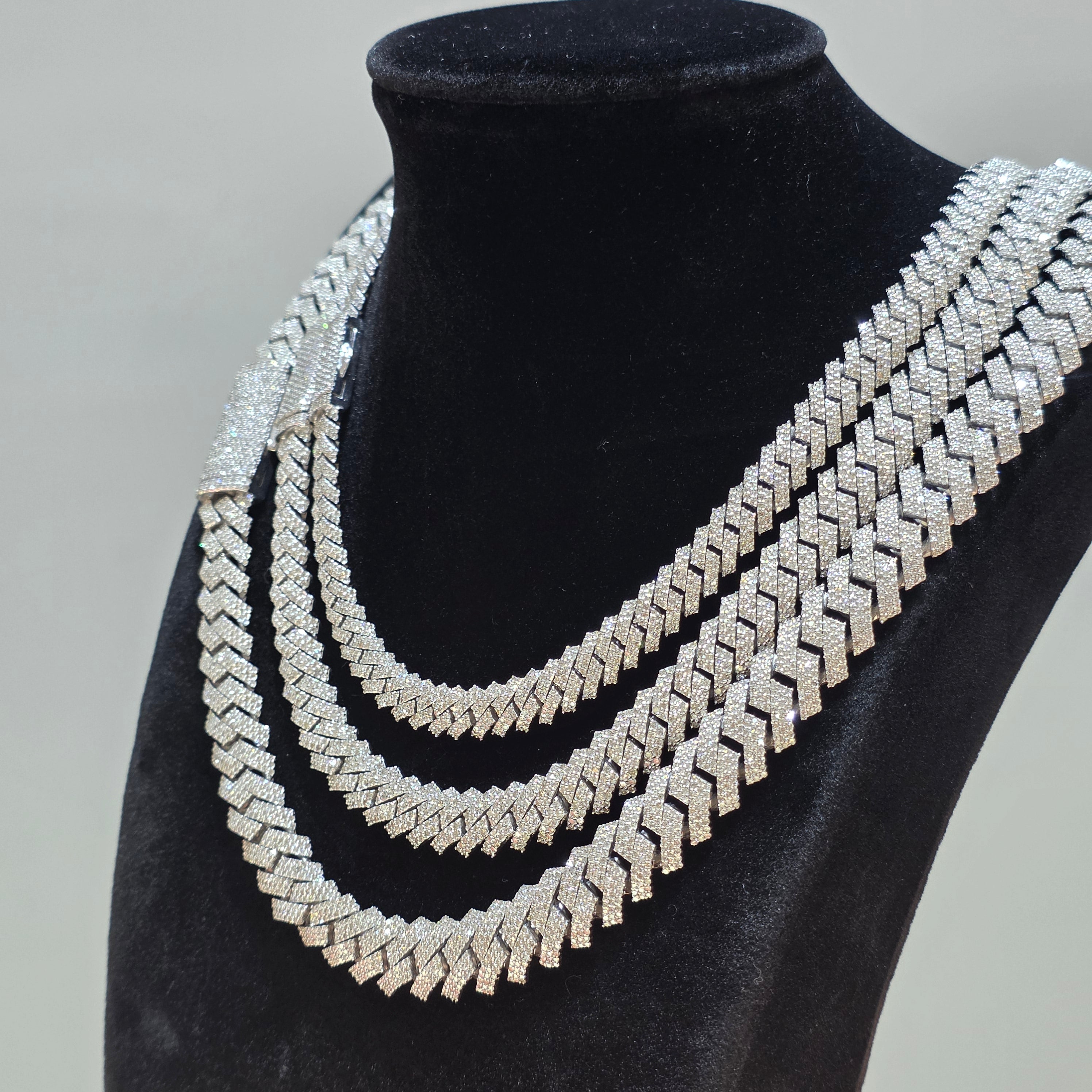 Natural Diamond Miami Cuban Link Chain | 8mm, 10mm & 12mm | Real 925 Sterling Silver | Up to 24"