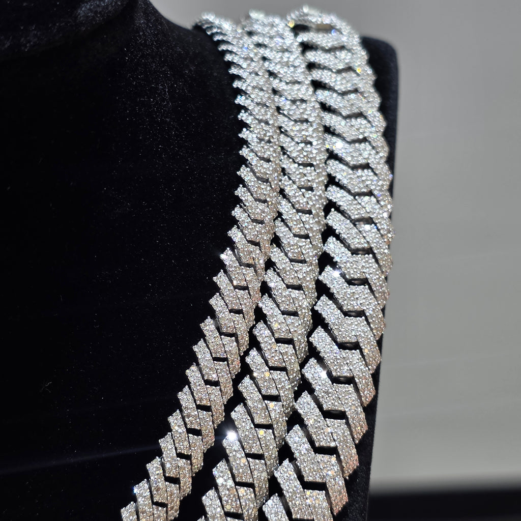 Natural Diamond Miami Cuban Link Chain | 8mm, 10mm & 12mm | Real 925 Sterling Silver | Up to 24"