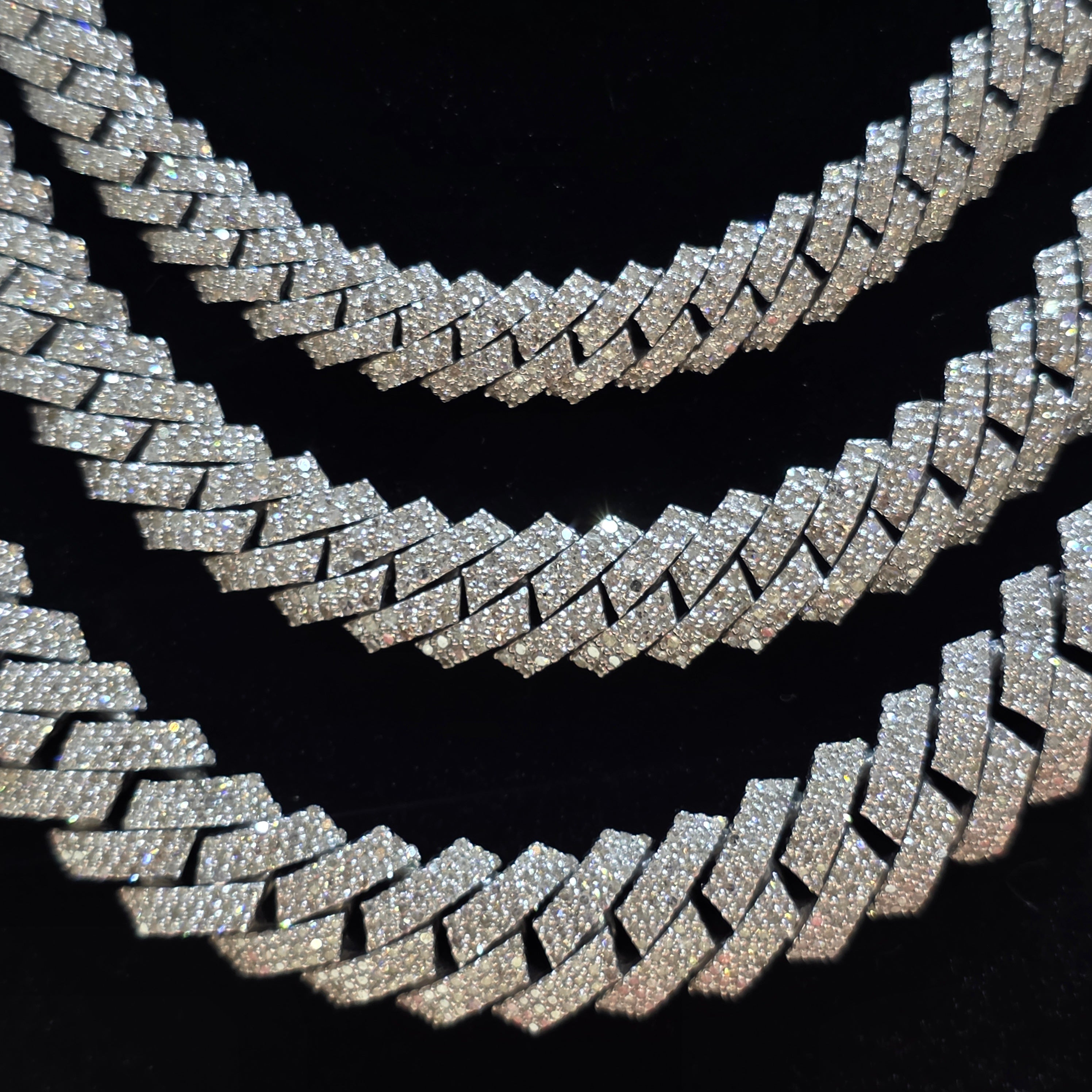 Natural Diamond Miami Cuban Link Chain | 8mm, 10mm & 12mm | Real 925 Sterling Silver | Up to 24"