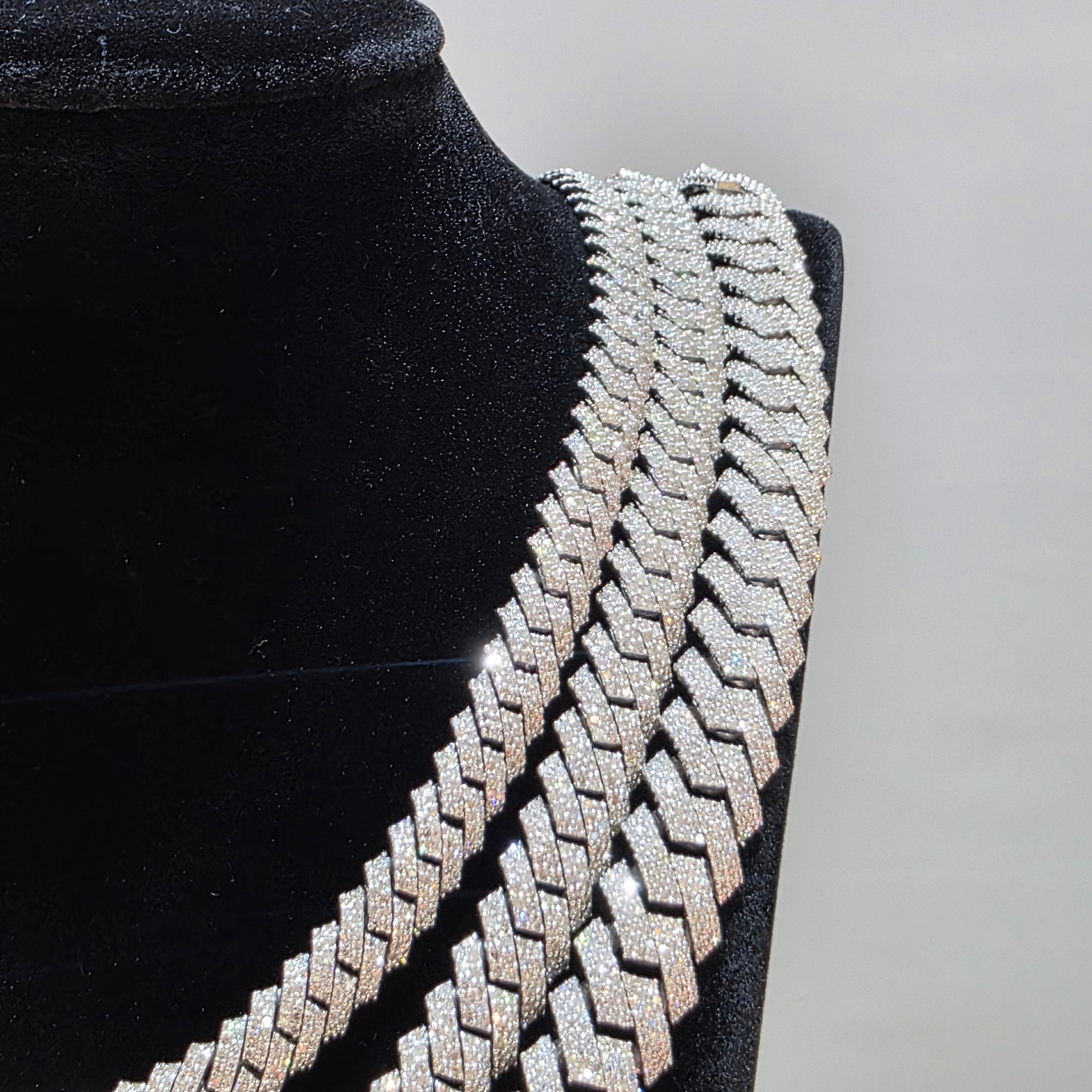 Natural Diamond Miami Cuban Link Chain | 8mm, 10mm & 12mm | Real 925 Sterling Silver | Up to 24"