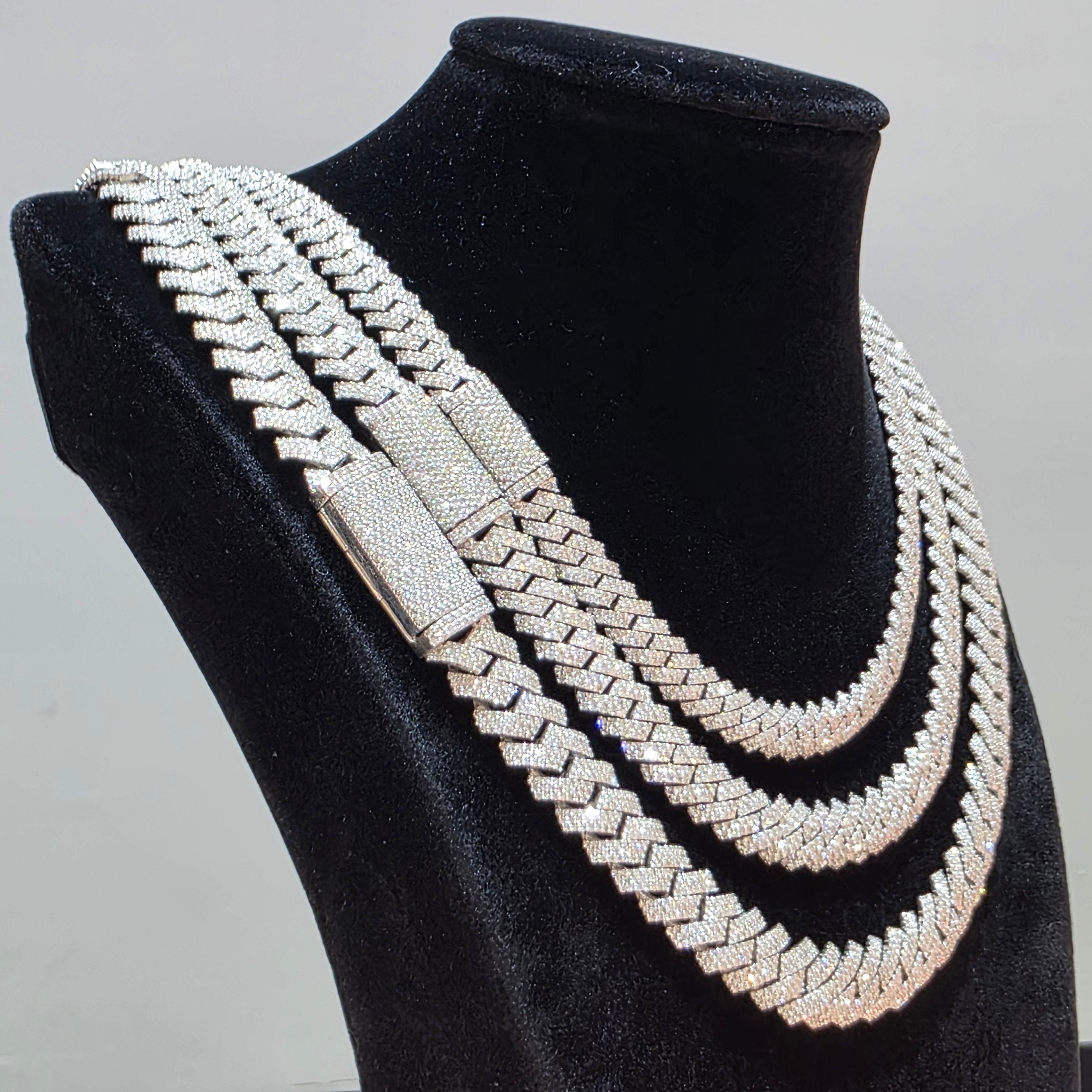 Natural Diamond Miami Cuban Link Chain | 8mm, 10mm & 12mm | Real 925 Sterling Silver | Up to 24"