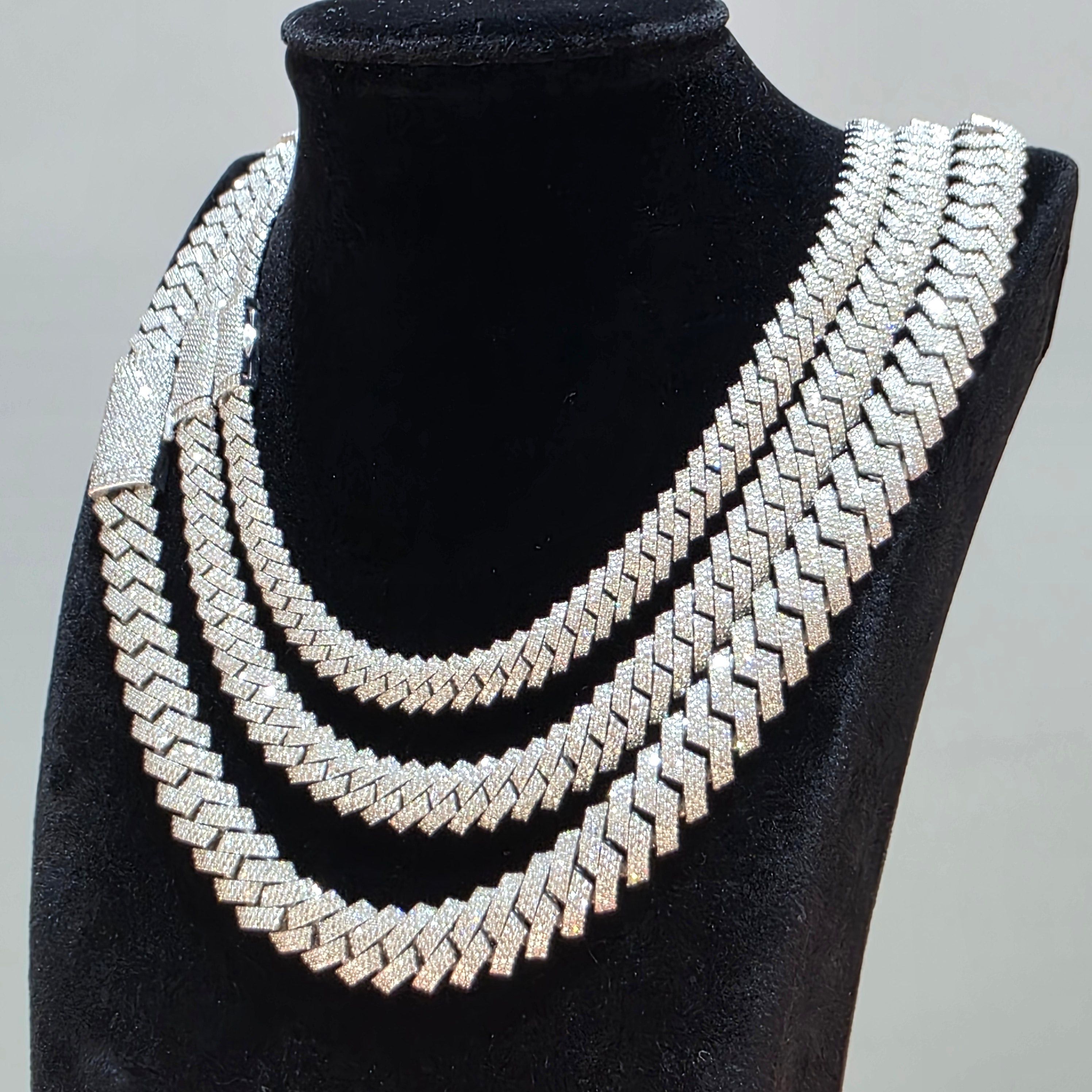 Natural Diamond Miami Cuban Link Chain | 8mm, 10mm & 12mm | Real 925 Sterling Silver | Up to 24"