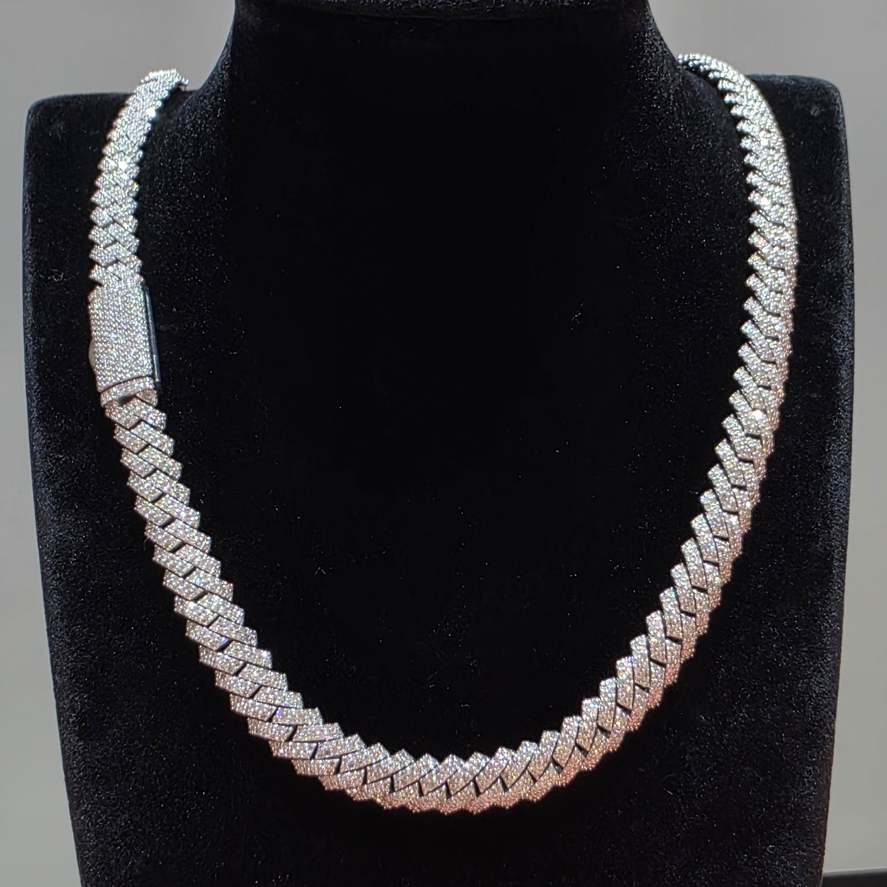 Natural Diamond Miami Cuban Link Chain | 8mm, 10mm & 12mm | Real 925 Sterling Silver | Up to 24"
