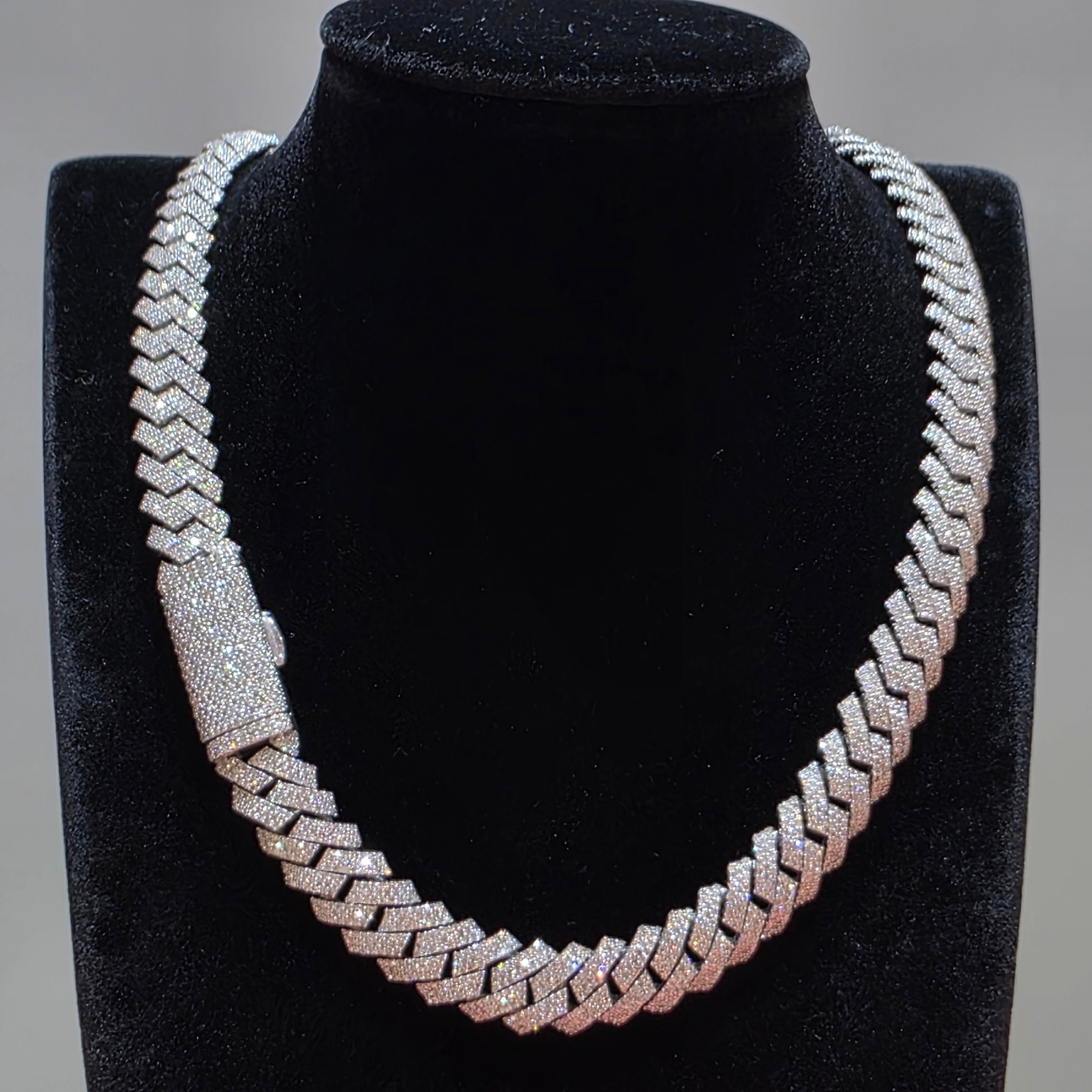 Natural Diamond Miami Cuban Link Chain | 8mm, 10mm & 12mm | Real 925 Sterling Silver | Up to 24"