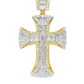 10K Yellow Gold Diamond Baguette Cross Pendant 0.73 ctw